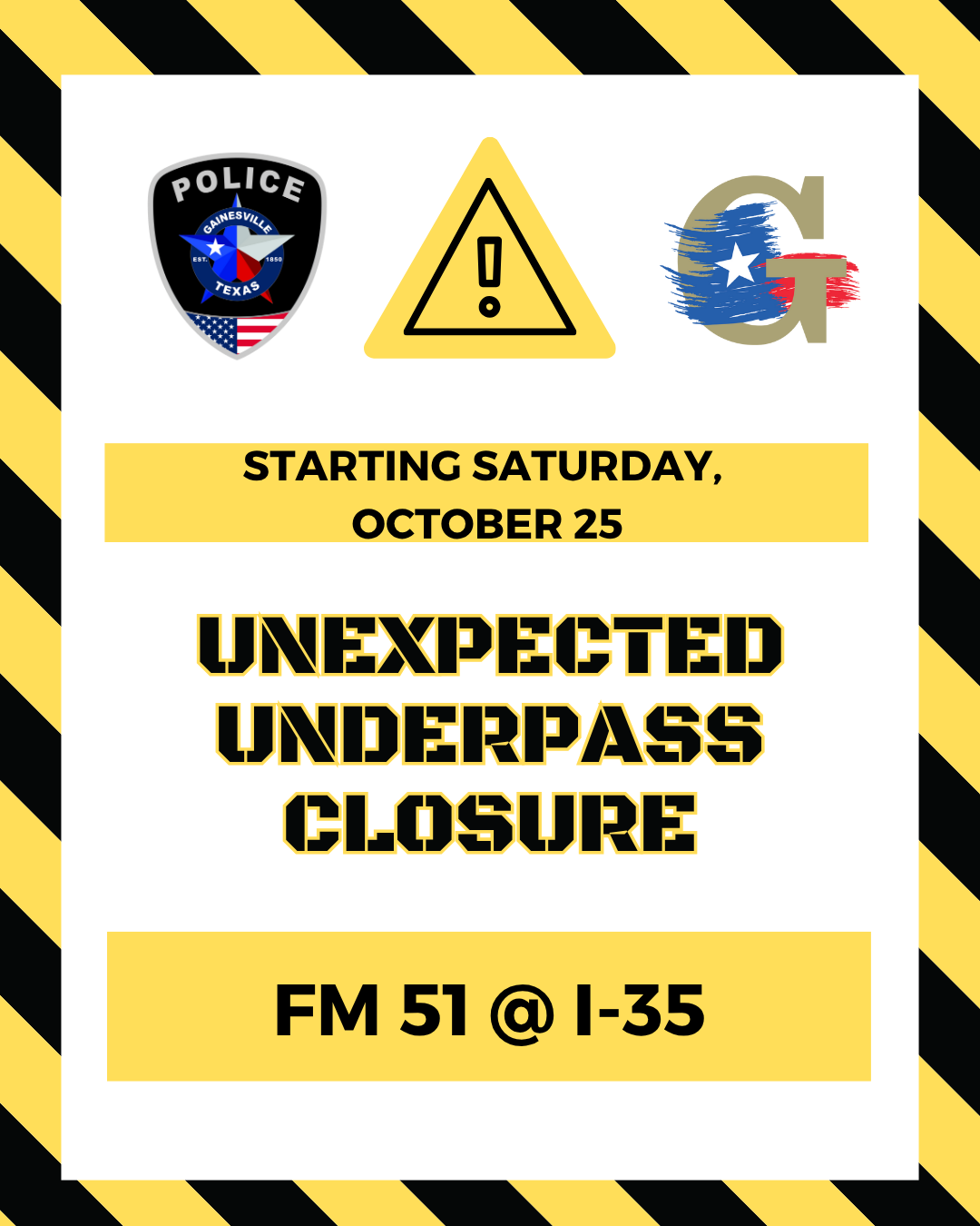 California Exit Closed off I-35